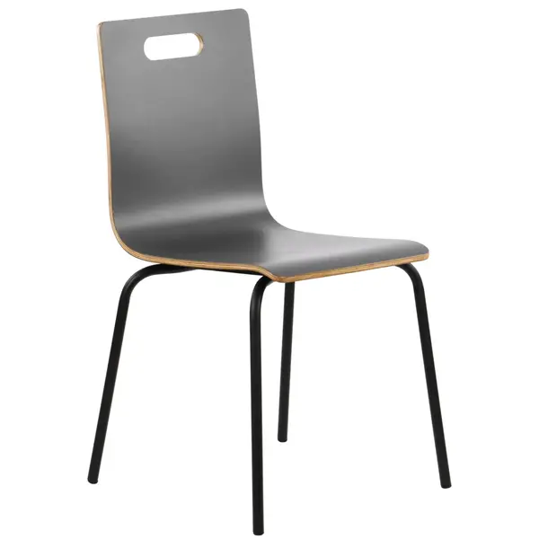 Stoel | DANNE | Grijs | Zwarte Poten | 485x530x820(h)mm