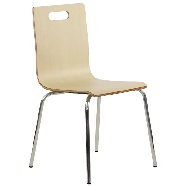 Stoel | DANNE | Houtlook (Naturel) | RVS Poten | 485x530x820(h)mm