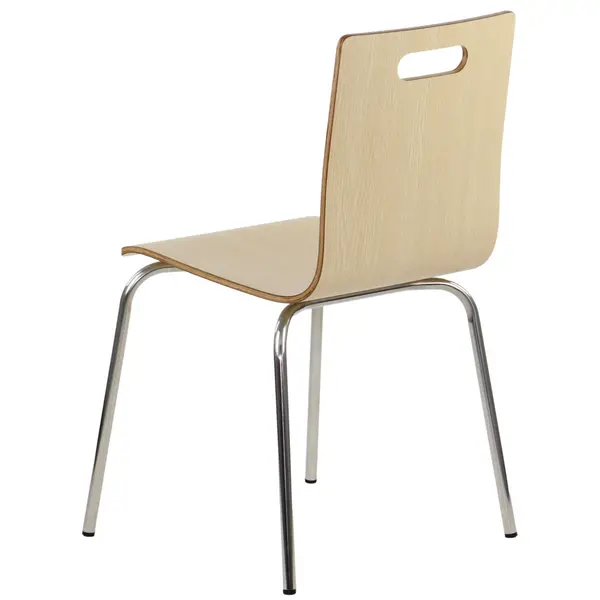 Stoel | DANNE | Houtlook (Naturel) | RVS Poten | 485x530x820(h)mm
