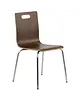Luxus Stoel | DANNE | Houtlook (Walnoot) | RVS Poten | 485x530x820(h)mm 