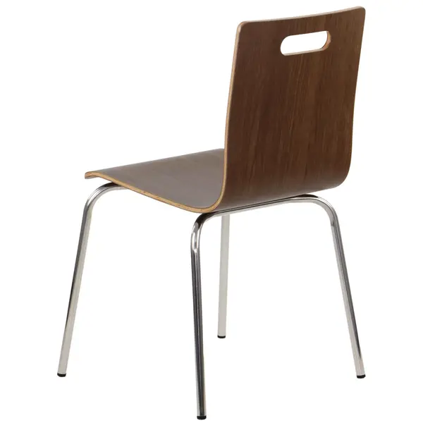 Stoel | DANNE | Houtlook (Walnoot) | RVS Poten | 485x530x820(h)mm