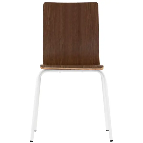 Stoel | DANIS | Houtlook (Walnoot) | Witte Poten | 485x530x820(h)mm