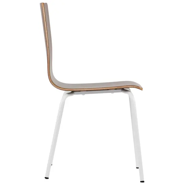 Stoel | DANIS | Houtlook (Walnoot) | Witte Poten | 485x530x820(h)mm