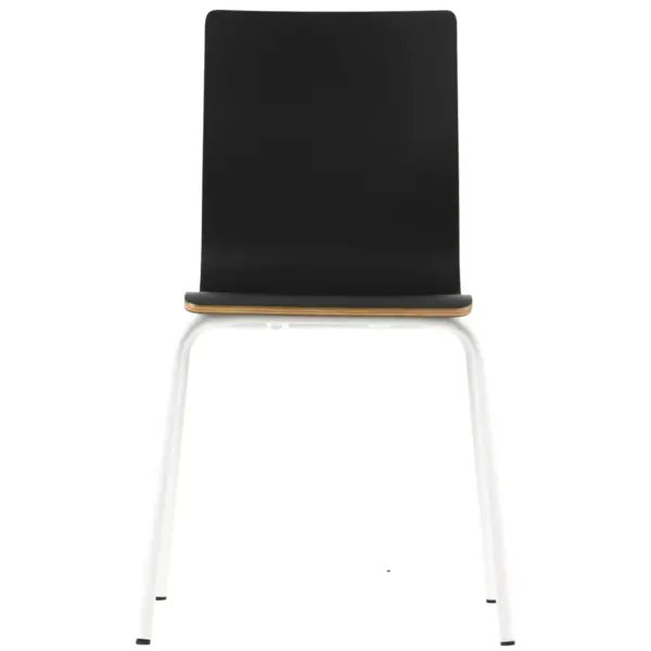 Stoel | DANIS | Zwart | Witte Poten | 485x530x820(h)mm