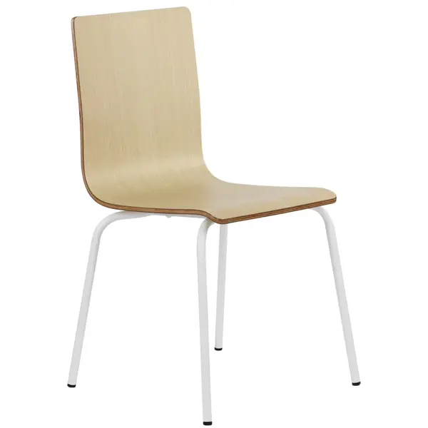 Stoel | DANIS | Houtlook (Naturel) | Witte Poten | 485x530x820(h)mm