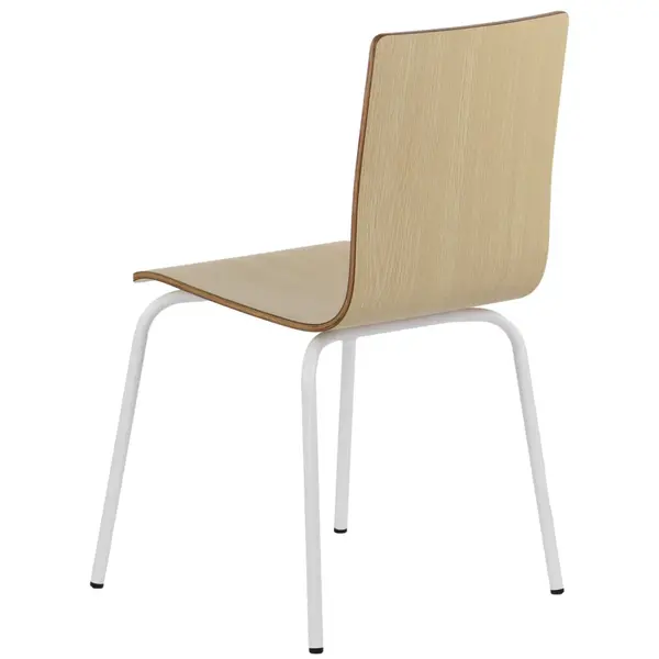 Stoel | DANIS | Houtlook (Naturel) | Witte Poten | 485x530x820(h)mm