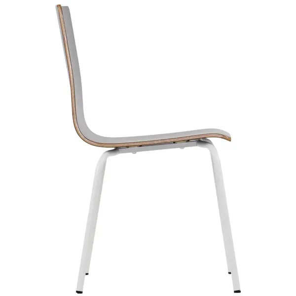 Stoel | DANIS | Grijs | Witte Poten | 485x530x820(h)mm