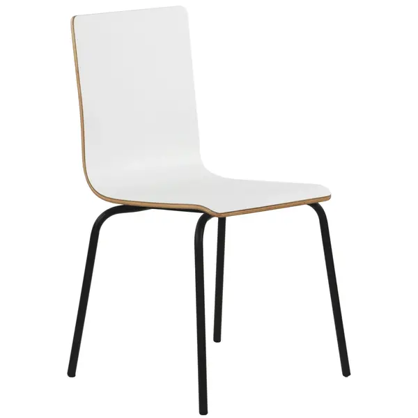 Stoel | DANIS | Wit | Zwarte Poten | 485x530x820(h)mm