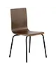 Luxus Stoel | DANIS | Houtlook (Walnoot) | Zwarte Poten | 485x530x820(h)mm 