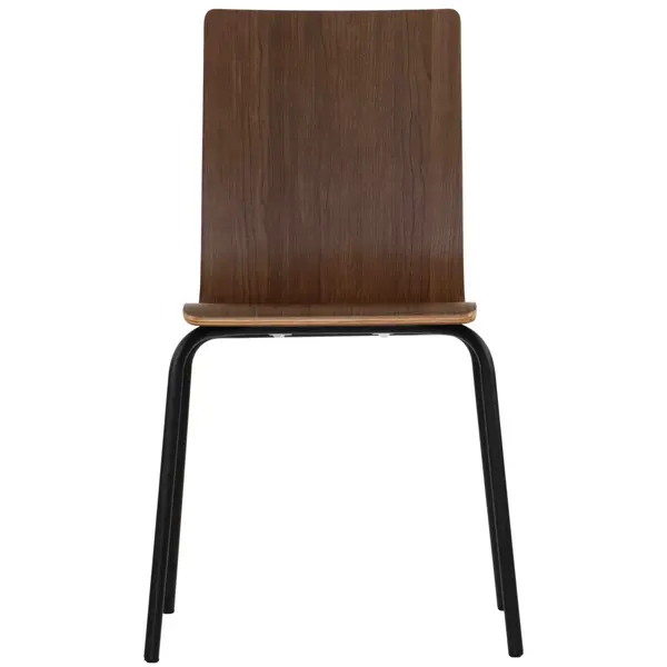 Stoel | DANIS | Houtlook (Walnoot) | Zwarte Poten | 485x530x820(h)mm