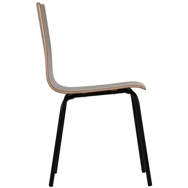 Stoel | DANIS | Houtlook (Walnoot) | Zwarte Poten | 485x530x820(h)mm