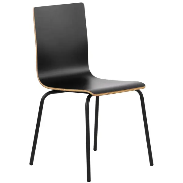 Stoel | DANIS | Zwart | Zwarte Poten | 485x530x820(h)mm