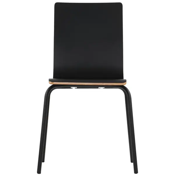 Stoel | DANIS | Zwart | Zwarte Poten | 485x530x820(h)mm