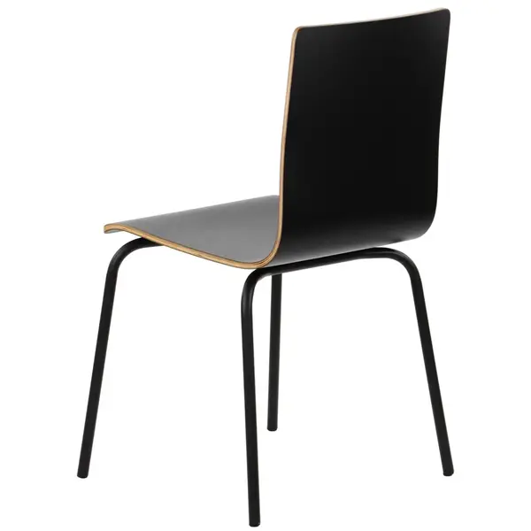 Stoel | DANIS | Zwart | Zwarte Poten | 485x530x820(h)mm