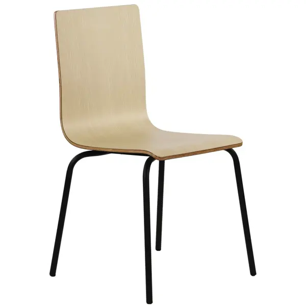 Stoel | DANIS | Houtlook (Naturel) | Zwarte Poten | 485x530x820(h)mm
