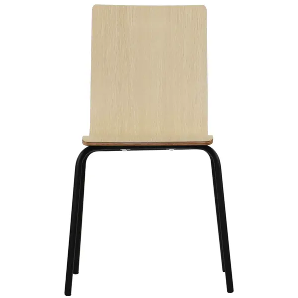 Stoel | DANIS | Houtlook (Naturel) | Zwarte Poten | 485x530x820(h)mm