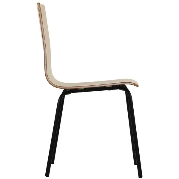 Stoel | DANIS | Houtlook (Naturel) | Zwarte Poten | 485x530x820(h)mm