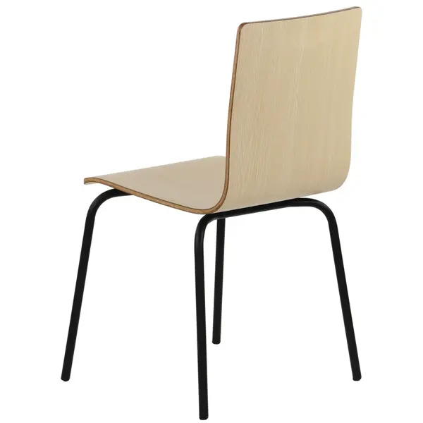 Stoel | DANIS | Houtlook (Naturel) | Zwarte Poten | 485x530x820(h)mm