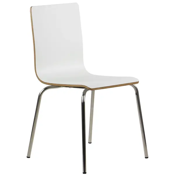 Stoel | DANIS | Wit | RVS Poten | 485x530x820(h)mm
