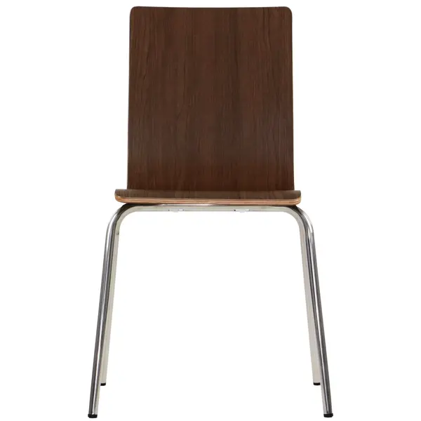 Stoel | DANIS | Houtlook (Walnoot) | RVS Poten | 485x530x820(h)mm