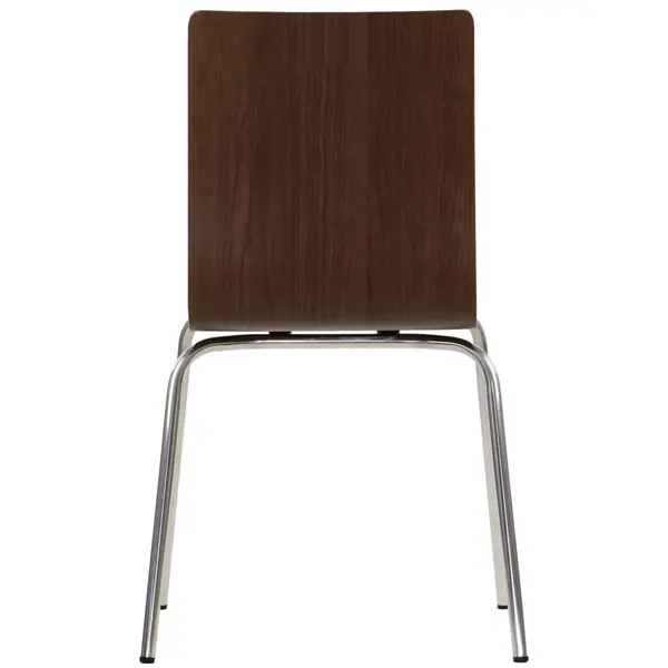 Stoel | DANIS | Houtlook (Walnoot) | RVS Poten | 485x530x820(h)mm