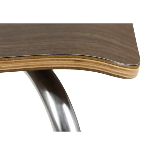 Stoel | DANIS | Houtlook (Walnoot) | RVS Poten | 485x530x820(h)mm