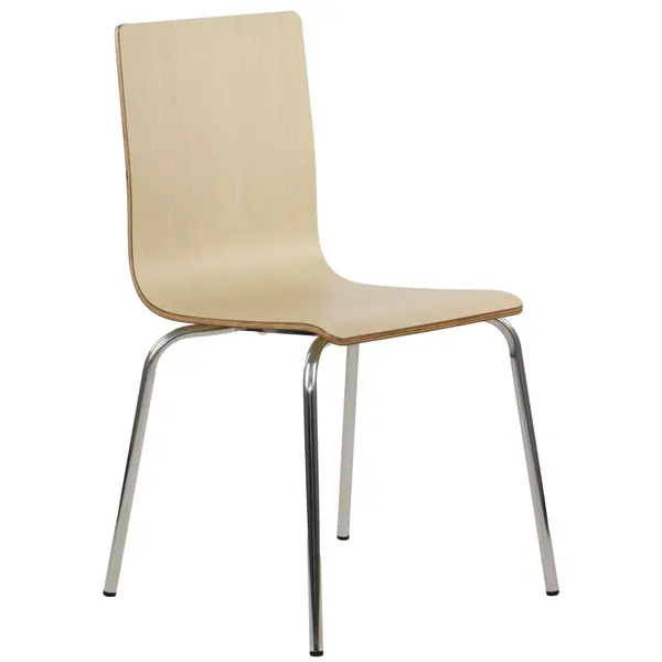 Stoel | DANIS | Houtlook (Naturel) | RVS Poten | 485x530x820(h)mm