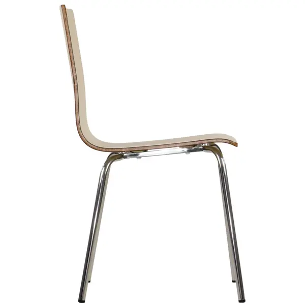 Stoel | DANIS | Houtlook (Naturel) | RVS Poten | 485x530x820(h)mm