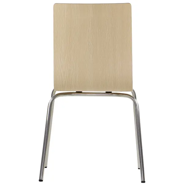 Stoel | DANIS | Houtlook (Naturel) | RVS Poten | 485x530x820(h)mm