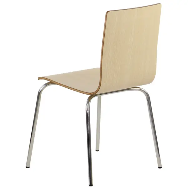Stoel | DANIS | Houtlook (Naturel) | RVS Poten | 485x530x820(h)mm