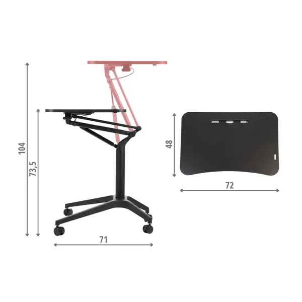 Zit-/Statafel | CRANE | Hout/Staal | Houtlook Blad | Zwart Frame | Indoor | 720x710x735-1040(h)mm