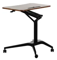 Luxus Zit-/Statafel | CRANE | Hout/Staal | Houtlook Blad | Zwart Frame | Indoor | 720x710x735-1040(h)mm 