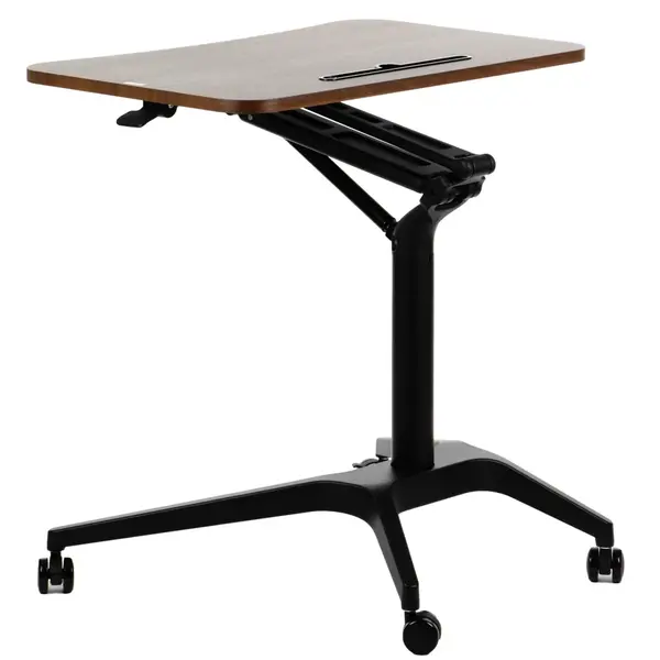 Zit-/Statafel | CRANE | Hout/Staal | Houtlook Blad | Zwart Frame | Indoor | 720x710x735-1040(h)mm