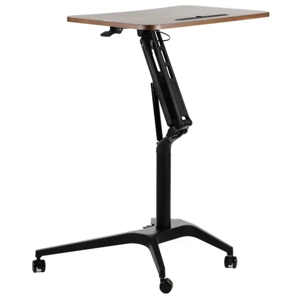 Zit-/Statafel | CRANE | Hout/Staal | Houtlook Blad | Zwart Frame | Indoor | 720x710x735-1040(h)mm