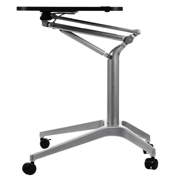 Zit-/Statafel | CRANE | Hout/Staal | Zwart Blad | Grijs Frame | Indoor | 720x710x735-1040(h)mm
