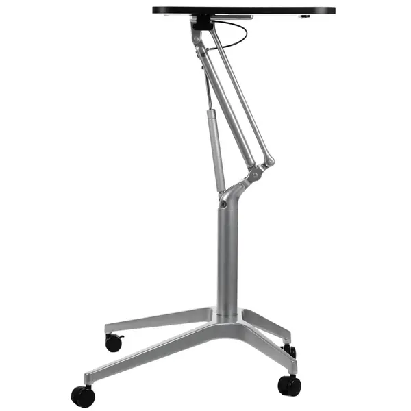 Zit-/Statafel | CRANE | Hout/Staal | Zwart Blad | Grijs Frame | Indoor | 720x710x735-1040(h)mm