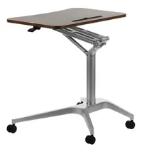 Luxus Zit-/Statafel | CRANE | Hout/Staal | Houtlook Blad | Grijs Frame | Indoor | 720x710x735-1040(h)mm 