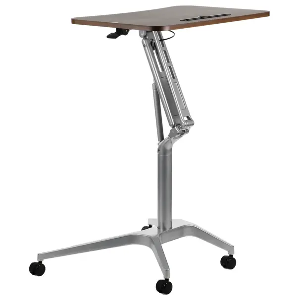 Zit-/Statafel | CRANE | Hout/Staal | Houtlook Blad | Grijs Frame | Indoor | 720x710x735-1040(h)mm