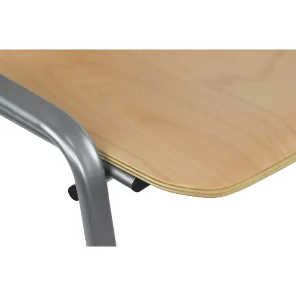 Stoel | HUGO | Multiplex/Staal | Houtlook (Beuken) | Grijs Frame | Indoor | Stapelbaar | 554x565x770(h)mm