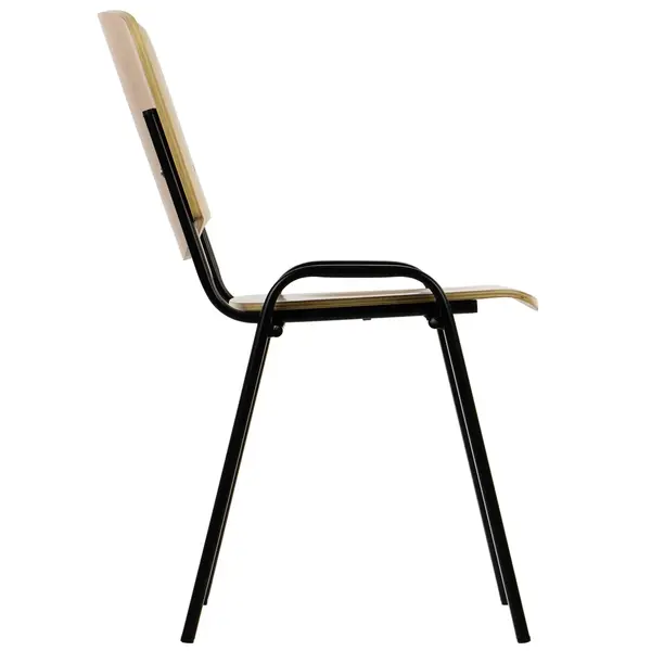 Stoel | HUGO | Multiplex/Staal | Houtlook (Beuken) | Zwart Frame | Indoor | Stapelbaar | 554x565x770(h)mm