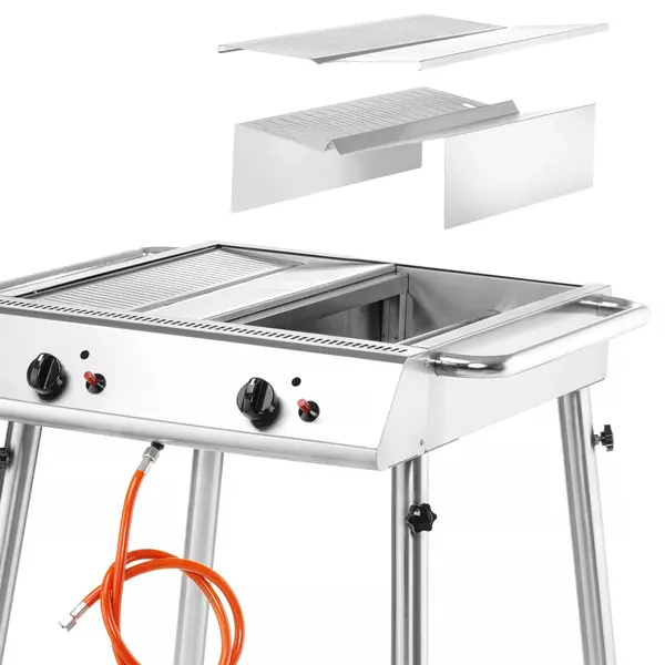 Barbecue | XANTOS | Propaangas | 2 Roosters (540x540) | 2 Branders | 9.5kW | 770x710x870(h)mm