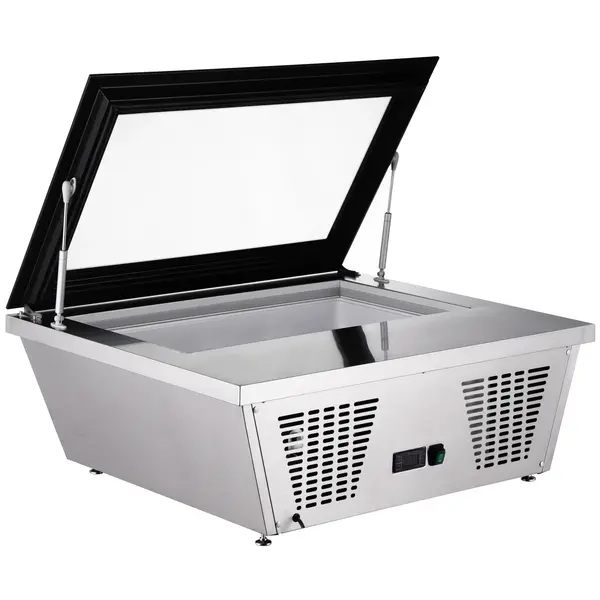 Schepijsvitrine | TORINO | Energiezuinig | RVS | 4x 5L | -18°C/-25°C | Geforceerd | 867x735x373(h)mm