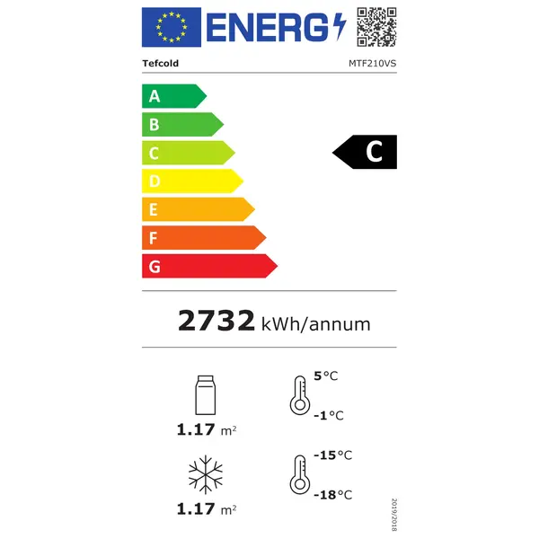 Wandkoeling/-Vriezer + Standaard | SERIE MTF | Wit | -18°C/-24°C & -1°C/+8°C | Geforceerd | Draaideuren | 2100x745x2430(h)mm