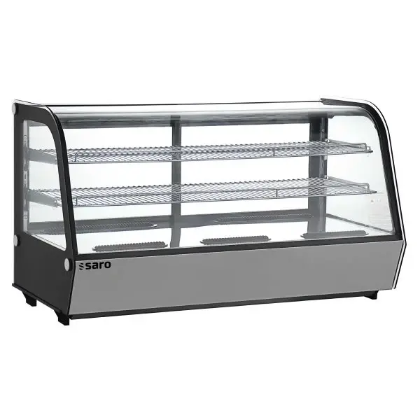 Koelvitrine | LISBETH | 200L | RVS/Zwart | 0°C/+12°C | Geforceerd | 3 Niveaus | 1219x568x686(h)mm