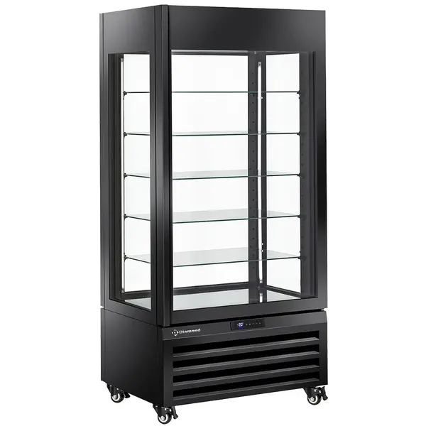 Gebaksvitrine | EXALTA | Energiezuinig | 600L | Zwart | -2°C/+10°C | Geforceerd | 6 Niveaus | Wielen (Geremd) | 900x650x1900(h)mm