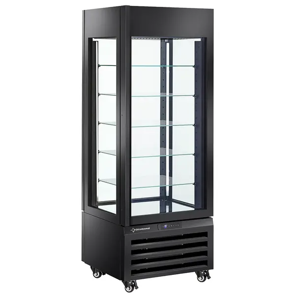 Chocoladevitrine | EXALTA | Energiezuinig | 440L | Zwart | +15°C/+18°C | Geforceerd | 6 Niveaus | Wielen (Geremd) | 700x650x1900(h)mm