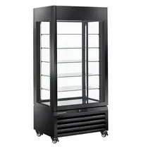 Diamond Chocoladevitrine | EXALTA | Energiezuinig | 600L | Zwart | +15°C/+18°C | Geforceerd | 6 Niveaus | Wielen (Geremd) | 900x650x1900(h)mm