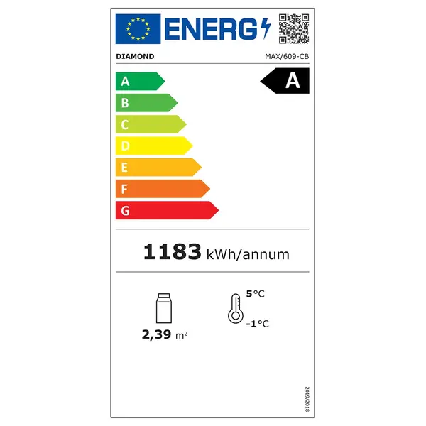 Chocoladevitrine | EXALTA | Energiezuinig | 600L | Zwart | +15°C/+18°C | Geforceerd | 6 Niveaus | Wielen (Geremd) | 900x650x1900(h)mm