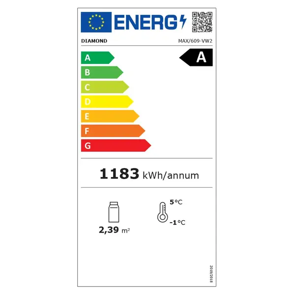 Wijnkoelvitrine | EXALTA | Energiezuinig | 600L (99x 75cl) | Wit | 1 Zone | 0°C/+10°C | Geforceerd | Wielen (Geremd) | 900x650x1900(h)mm