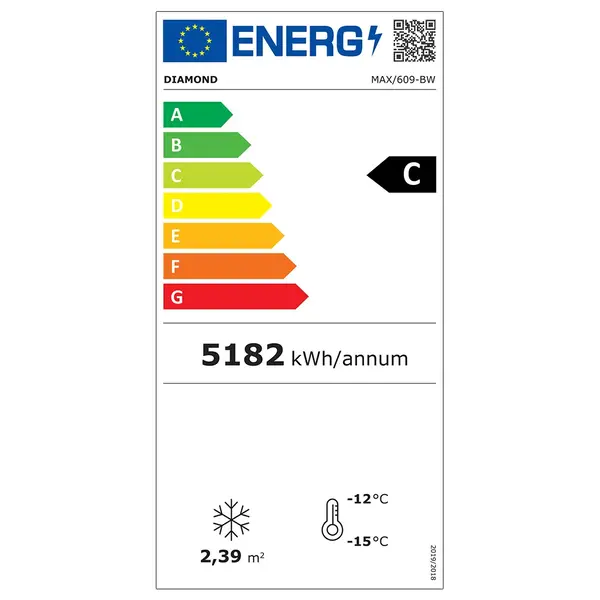 Koel-/Vriesvitrine | EXALTA | 600L | Wit | +5°C/-22°C | Geforceerd | 6 Niveaus | Wielen (Geremd) | 900x650x1900(h)mm